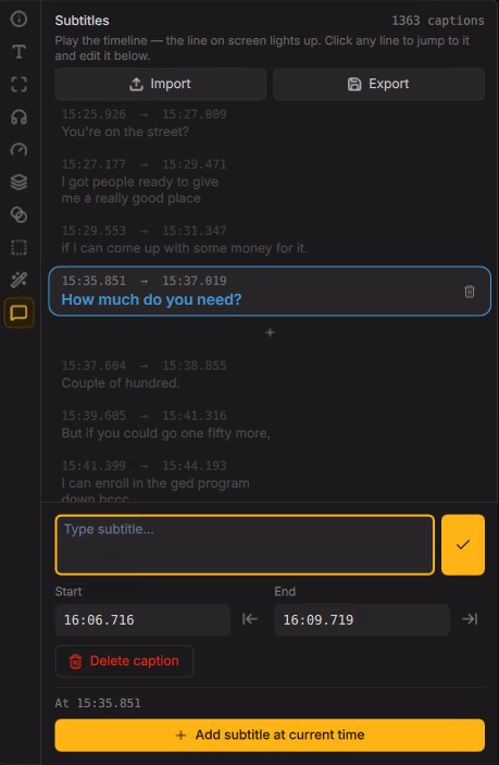 Subtitle editor