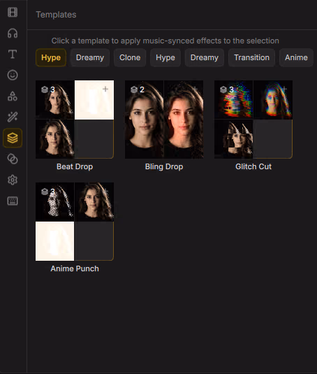 Templates assets tab